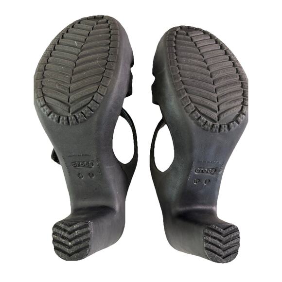 Crocs Cypress IV Strappy Sandal Heels Black Women’s Size 8 - Picture 6 of 7